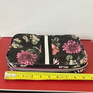 Sonia Kashuk Black Floral Cosmetic Bag